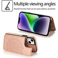 thumbnail image 2 of Design for iPhone 14 Plus Case with Tempered Glass Screen Protector Credit Card Holder Slot, PU Leather Wallet Phone Cases Kickstand Protective Cover for iPhone14plus iP14+ Women 6.7" Rose gold, 2 of 14