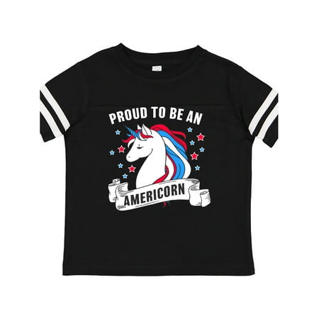 

Inktastic Proud To Be an Americorn with Unicorn and Stars Gift Toddler Boy or Toddler Girl T-Shirt
