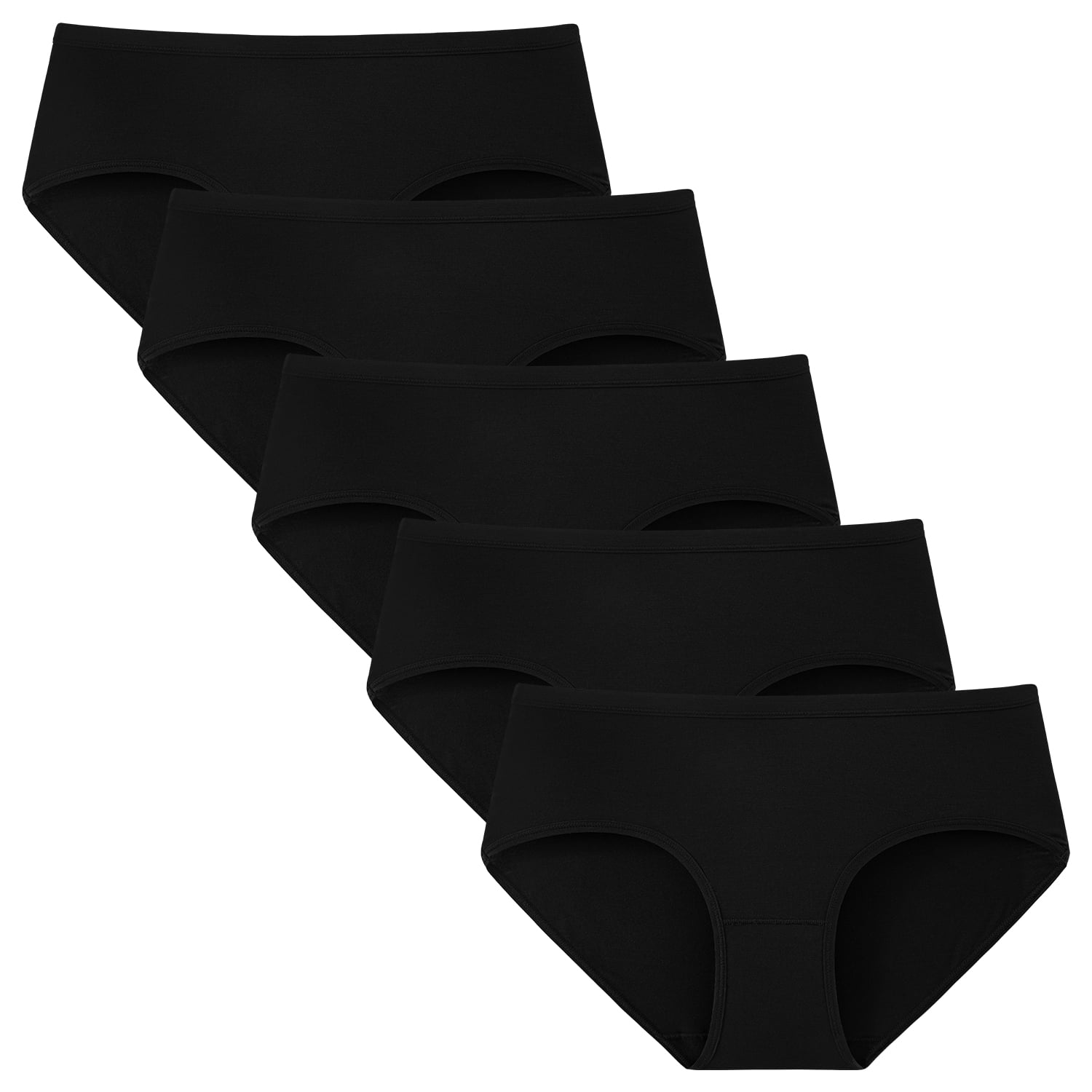 INNERSY Womens Underwear Micro Modal Soft Panties Pack of 5 (L, Black ...