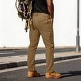 thumbnail image 5 of Dwellite Men's Work Pants 2026 Casual Fashion Cargo Pants Outdoor Hiking Solid Color Straight Leg Trouser with Pockets Brown S, 5 of 8