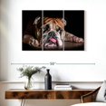 thumbnail image 3 of Elephant Stock Sad Bulldog Wall Art - Horizontal Multi Panel Canvas - Living Room Wall Decor - Animal Multi Panel - Black And Orange Decor - 38" x 24", 3 of 8