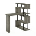thumbnail image 5 of Furinno Classic L-Shape Computer Desk, Writing Desk with 5-Tier S-Shaped Side Shelves, French Oak/Black, 5 of 6