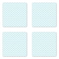 thumbnail image 1 of Floral Coaster Set of 4, Illustration Monochrome Modern Damask Style Classic Motif on Plain Backdrop, Square Hardboard Gloss Coasters, Standard Size, Sea Blue and White, by Ambesonne, 1 of 2