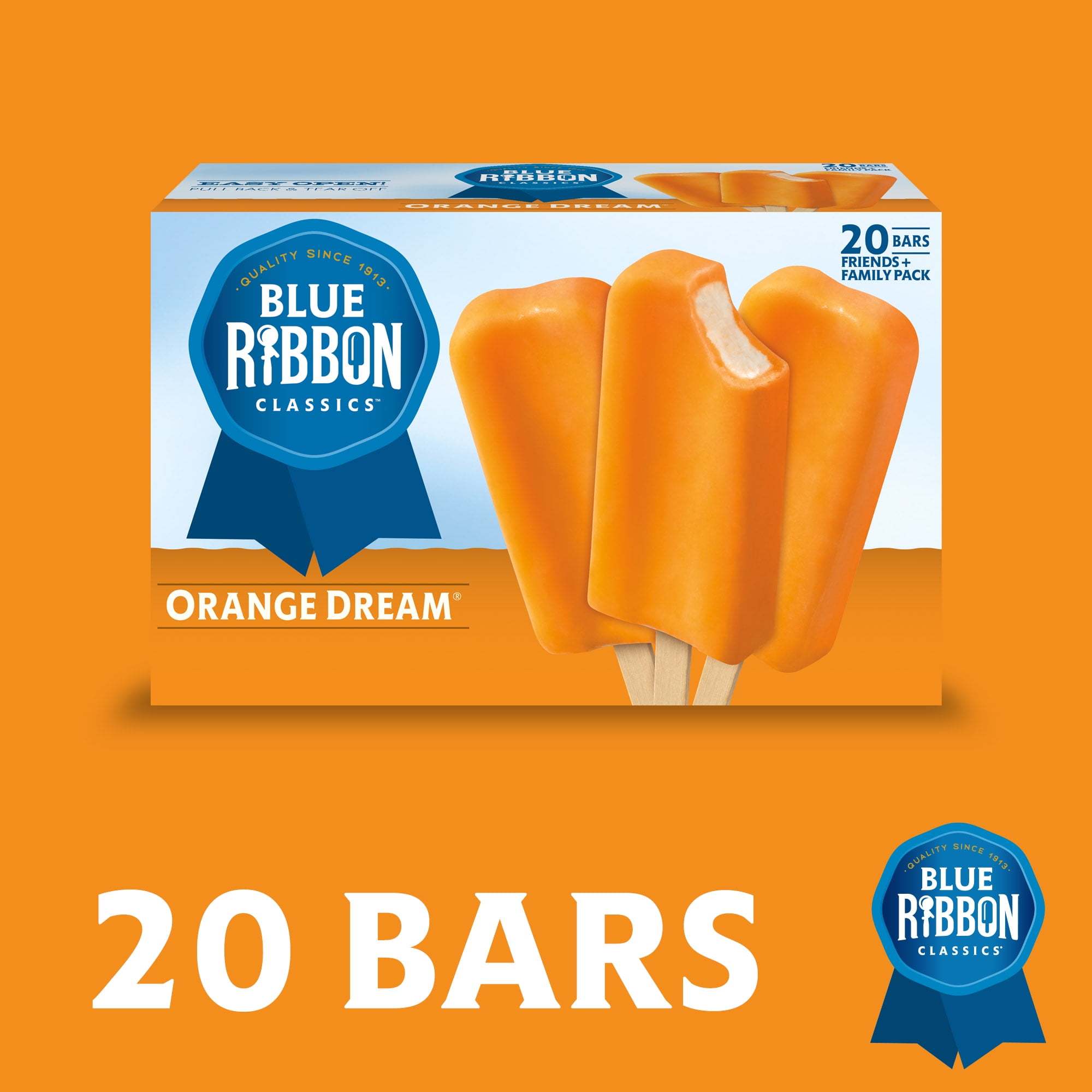 Blue Ribbon Classics Orange Dream Frozen Dessert Treat Bar, 45 fl oz, 20 Pack