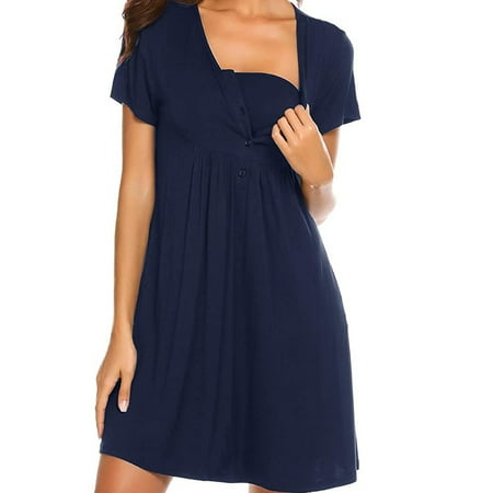 

Baycosin Maternity Summer Dress Women Maternity Short Sleeve Hight Waist Dress For Daily Wearing Or Baby Shower