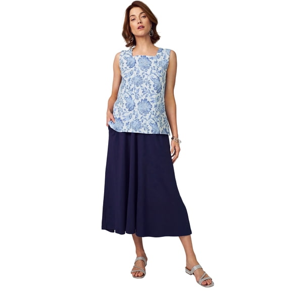 Jessica London Women's Plus Size Stretch Cotton Square Neck Tank