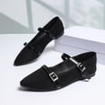thumbnail image 4 of Xucatan Trendy Women's Buckle Strap Pointed Flats with Low Block Heel, Slip-On Mary Jane Shoes with Padded Footbed, Non-Slip Flexible Sole Comfortable Walking Shoes for Spring Summer Gift, 4 of 9