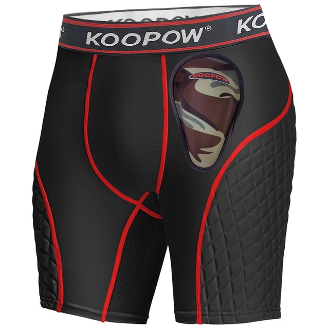 Pantalones cortos deslizantes KOOPOW para niños y jóvenes, acolchados con bolsillo para copa
