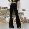 thumbnail image 5 of BAETEUY Women Flared Pants with Elastic High Waist - Solid Color Wide Leg Trousers, 5 of 7