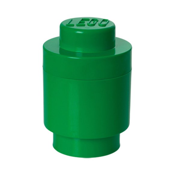 LEGO Round Storage Brick Toy Box, Dark Green