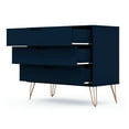 thumbnail image 3 of Manhattan Comfort Rockefeller Modern 3 Drawer Nightstand, Tatiana Midnight Blue, 3 of 8