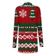 thumbnail image 3 of Hueook Coats for Women Ladies' Casual Long-sleeved Christmas-print Cardigan Top Red 3X, 3 of 4