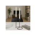thumbnail image 2 of Decorative Taper Candle Holders for Living Home Decor - Swirl Candle Holder Centerpieces for Table, Office and Mantel - Modern Metal Taper Candlestick Holders for Entryway - 8" Black, 2 of 13