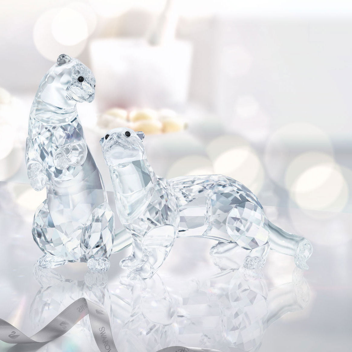 Habitat gemiddelde Het formulier Swarovski Crystal "Otters" Figurines New 2018 - Walmart.com
