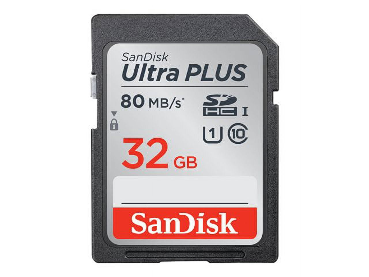 SanDisk Ultra PLUS - Flash memory card - 32 GB - UHS Class 1 / Class10 - SDHC UHS-I