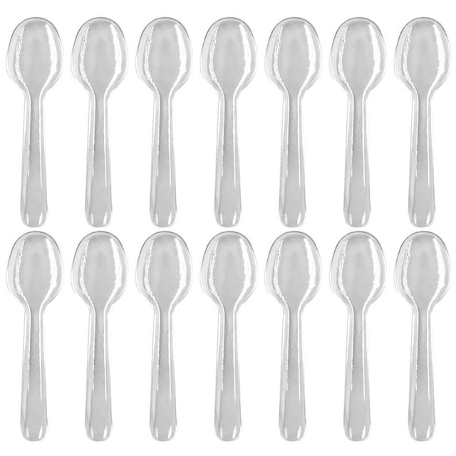 LNGOOR 100Pcs Party Dessert Spoons Convenient Party Plastic Spoons Portable Cake Tableware