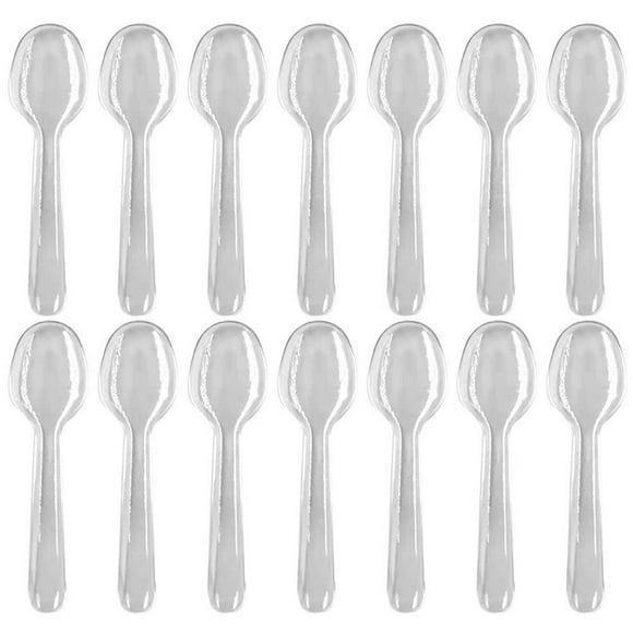 MesaSe 100 Pcs Cuillères à Dessert de Fête Cuillères en Plastique de Fête Pratiques Vaisselle de Gâteau Portable