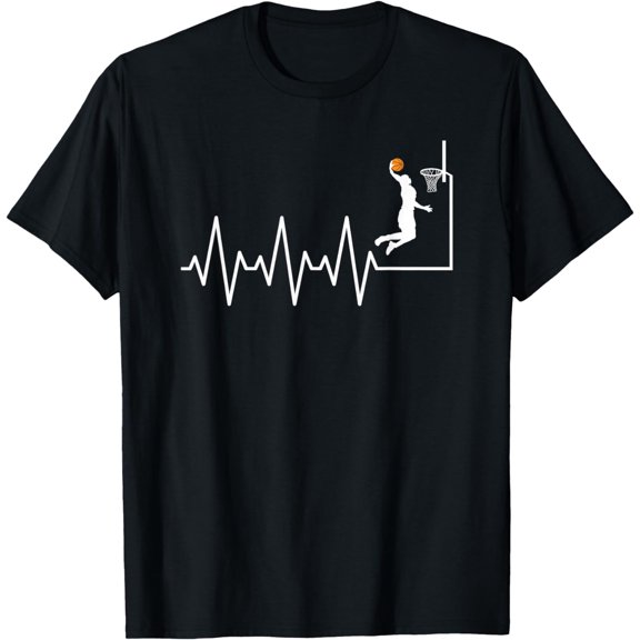 t-shirt Funny Basketball Heartbeat Basketball Player T-Shirt.
