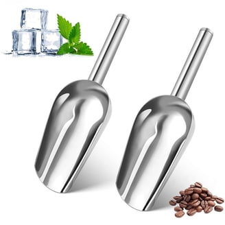 6-Pack Mini Stainless Steel Ice Scoops - 6 Oz, 8" Long, Dishwasher Safe For Kitchen & Shop