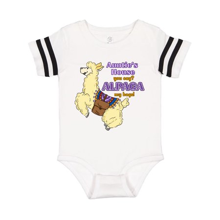 

Inktastic Cute Jumping Alpaca-Auntie s You Say ALPACA my bags! Gift Baby Boy or Baby Girl Bodysuit