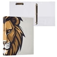thumbnail image 3 of Lion Head Brown 3 Ring Binders 1.5 inch Hardcover File Folders with Interior Pockets A4 Size Organizer for School Office Hospital Set of 2, 3 of 8