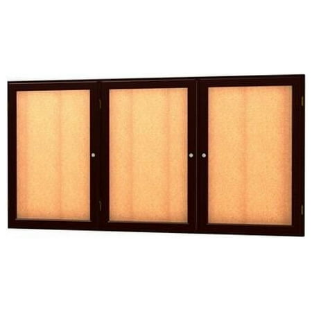 Waddell 77-3672CK-EK Messenger 72 x 36 x 2 in. Wall Case Message Center, 3 Door - Espresso