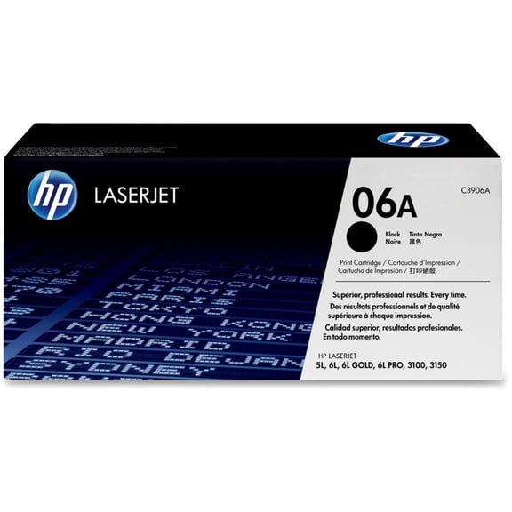HP 06A Black Toner Cartridge, C3906A. Sold without manufacturer warranty