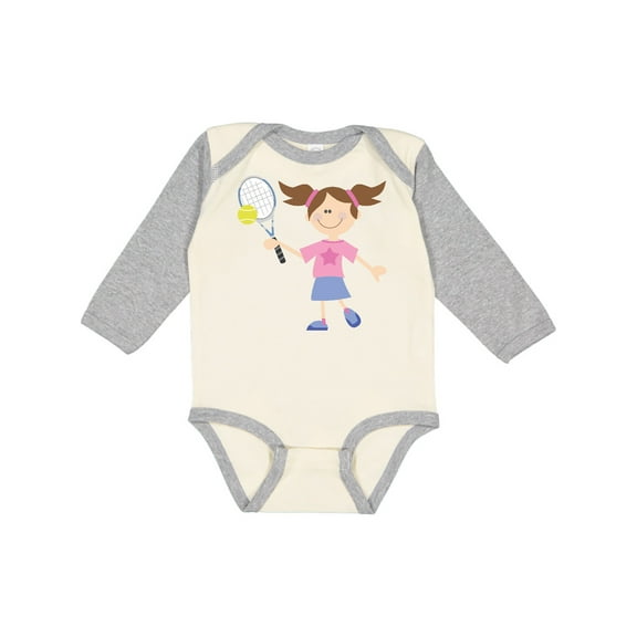 Inktastic Tennis Girl Girls Long Sleeve Baby Bodysuit