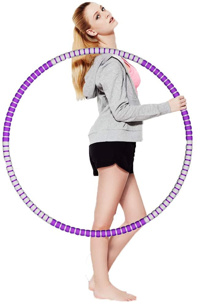Hoola Hoop for Kids Professional Hoola Hoops 8 Detachable Sections Weighted Hoola Hoops With Jump Rope for Exercise Hoola Hoops for Adults 2lb Weighted Hoola Hoop 