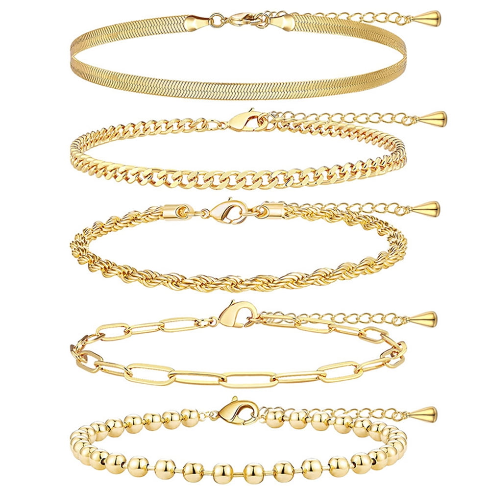 Lovocx Extra Large Anklets for Women Large Ankle, 14K Real Gold Dainty