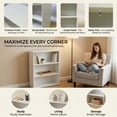 thumbnail image 4 of Huisenitre 3-Shelf Bookcase, Small Open Bookshelf for Bedroom Office, White, 4 of 8