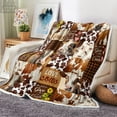 thumbnail image 2 of Brown Cow Print Blanket,Cute Blanket,Soft Flannel Blankets,Watercolor Floral Flower Throw Blanket for Couch Super Soft Cozy Bed Blanket Lightweight Plush Fuzzy Lap Throws Blankets for Sofa 50X60in, 2 of 6