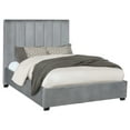 thumbnail image 2 of Arles Queen Vertical Channeled Tufted Bed Grey, 2 of 4