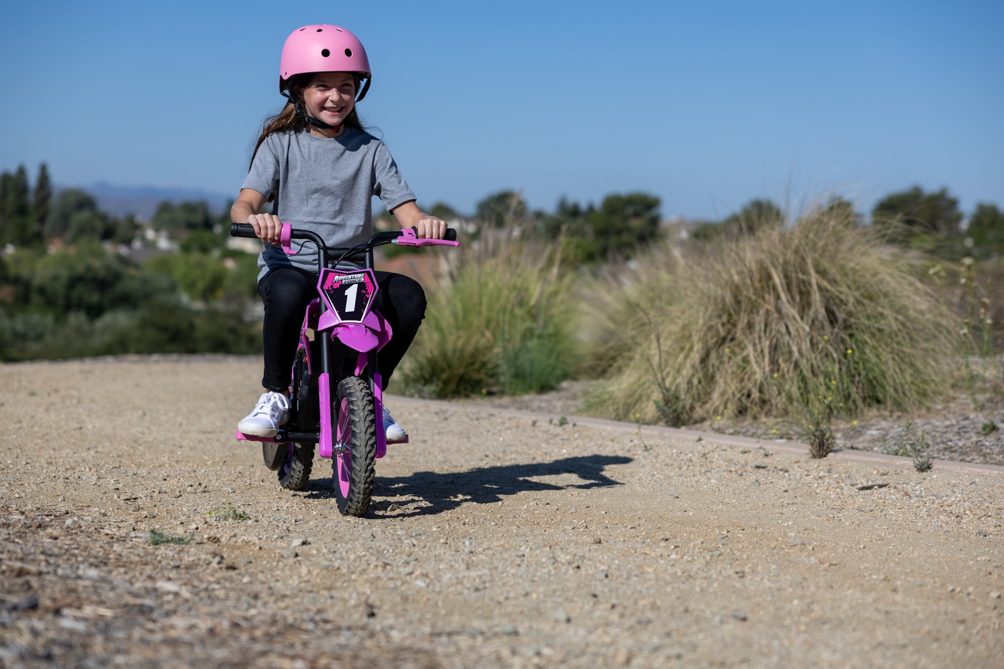 Adventure Force 12V Electric Dirt Bike, Kids Battery Powered Ride on, Ages 5 Years and up, Pink