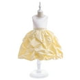 thumbnail image 2 of Sngxgn Girl's Dresses Button up Long Sleeve Casual Sundress A-line Dress(Yellow,5Y), 2 of 9