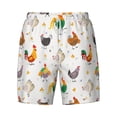 thumbnail image 4 of Lsque Mens Swim Trunks Funny Chicken Pattern - Bathing Suit Compression Liner - Beach Swim Shorts Swimwear - (S-3XL) - Stretch Quick Dry -Large, 4 of 9
