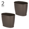thumbnail image 2 of mDesign Plastic 2.25 Gallon Trash Garbage Wastebasket Can, 2 Pack, Dark Brown, 2 of 6