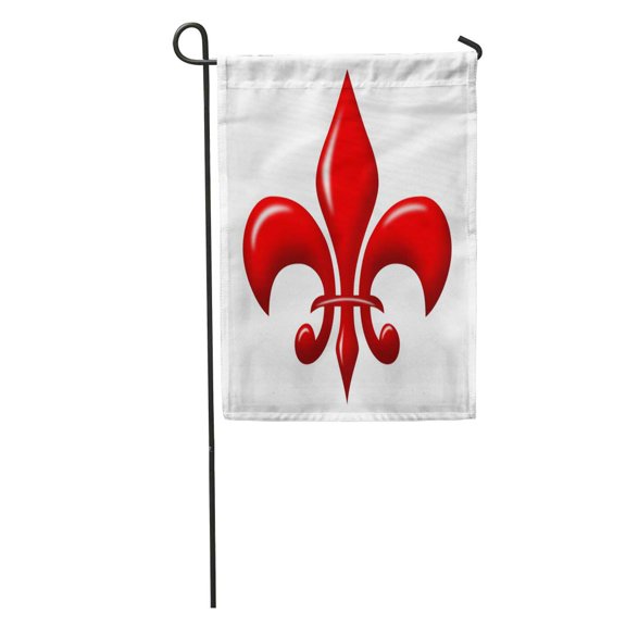 SIDONKU French Red Shiny Fleur De Lis Vintage Antique Artistic Beautiful Garden Flag Decorative Flag House Banner 28x40 inch