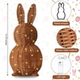 thumbnail image 3 of Woven Rattan Bunny Shaped Decorative Light Figure with Integrated LED String for Indoor Outdoor Use Home Garden Display, 3 of 8