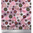 thumbnail image 1 of Soimoi Cotton Poplin Fabric Mandala Kaleidoscope Printed Fabric 1 Yard 42 Inch Wide, 1 of 3