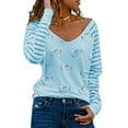thumbnail image 2 of Camiseta de moda de manga larga con estampado de amor informal suelta con cuello redondo para mujer Fridja  hj2153, 2 of 5