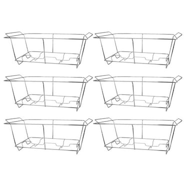 6 Pack Chafing Wire Rack Buffet Stand Chrome Frame for Events, Parties, Wedding, & Birthday Party Catering, Full Size Chafing Stand for Dish Serving Trays, Food Warmer Catering Supplies