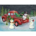 thumbnail image 2 of Urban, Mary 14x12 Gold Ornate Wood Framed with Double Matting Museum Art Print Titled - Christmas on Wheels II Light, 2 of 4