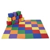 ECR4Kids SoftZone Patchwork Toddler Activity Mat and 12 Stacking Block Set