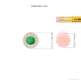 thumbnail image 4 of ANGARA Natural Round Bezel-Set Emerald Pendant with Diamond Halo in 14K Yellow Gold for Women (Size-4mm) | May Birthstone, Birthday, Anniversary, Jewelry Gift for Women | Natural Emerald Necklace, 4 of 9