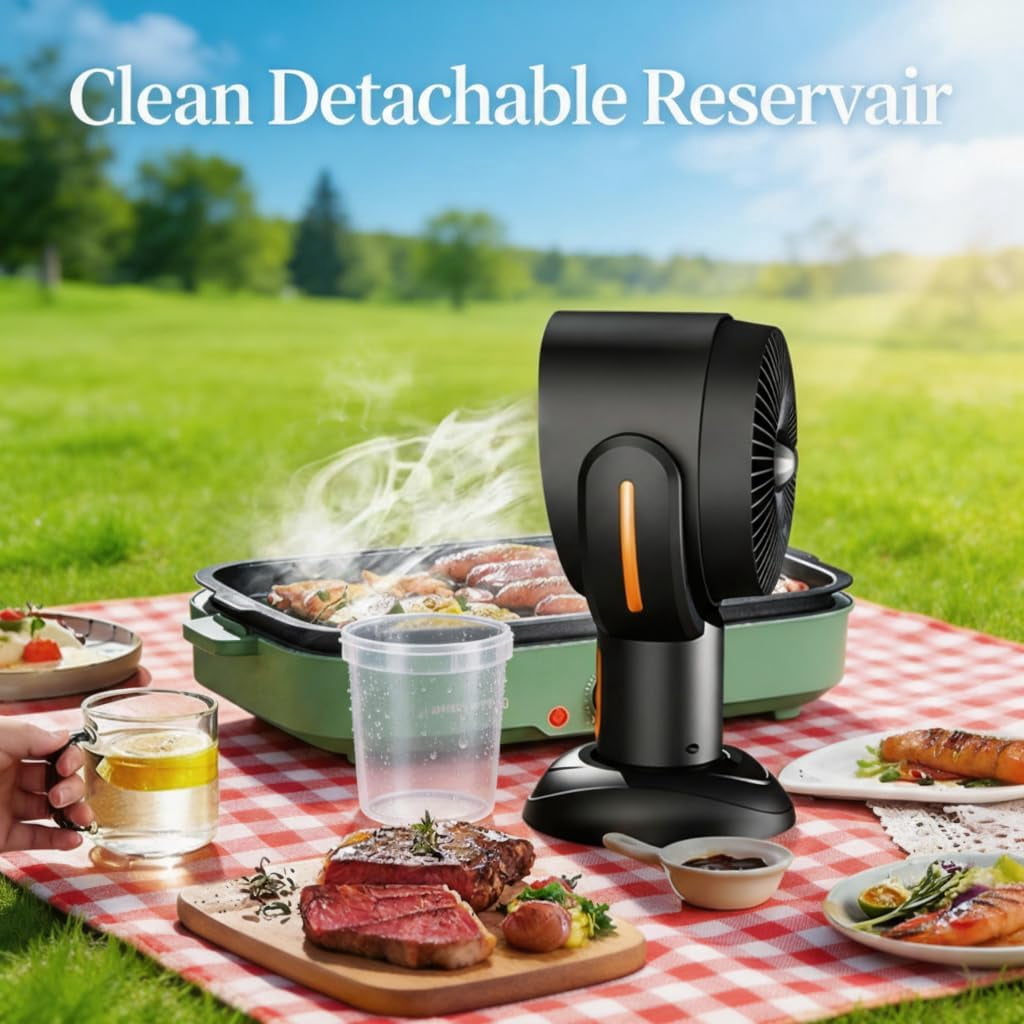 Portable Range Hood – Smoke Eliminator Purifier for Indoors, Detachable Smoke Fan for Indoor BBQ & Hot Pot Cooking