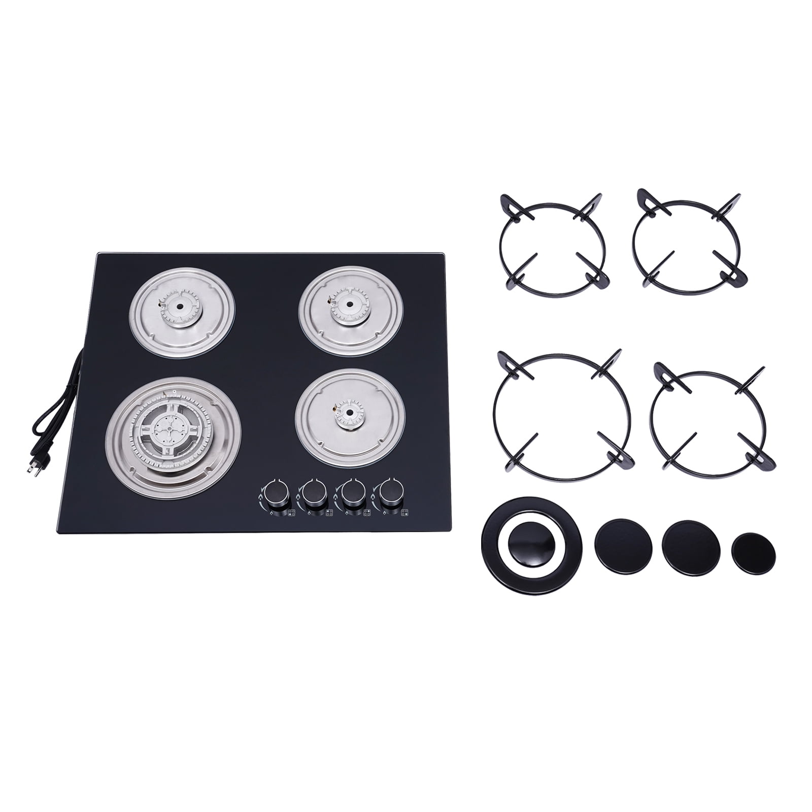 23 Inch 4 Burners Built-in Stove Propane GAS LPG/NG Gas Stove Gas Cook for Frying, Boiling, Stewing and Braising