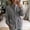 Gray, variant on Women's Plaid Stand Collar Zip up Jacket Drawstring Waist Casual Loose Coat with Pockets, Spring Fall Transition Outerwear for Women White