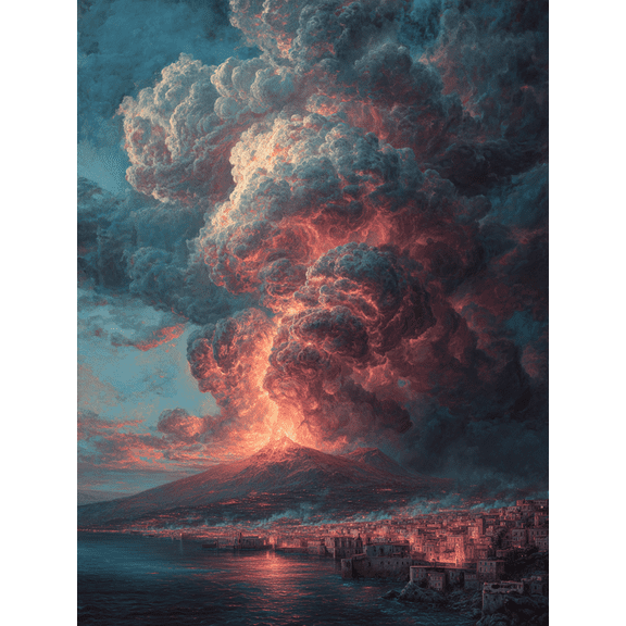 Volcanic Eruption Canvas Art Print, Wall Decor for Living Room, Bedroom, Office, Home Decoration