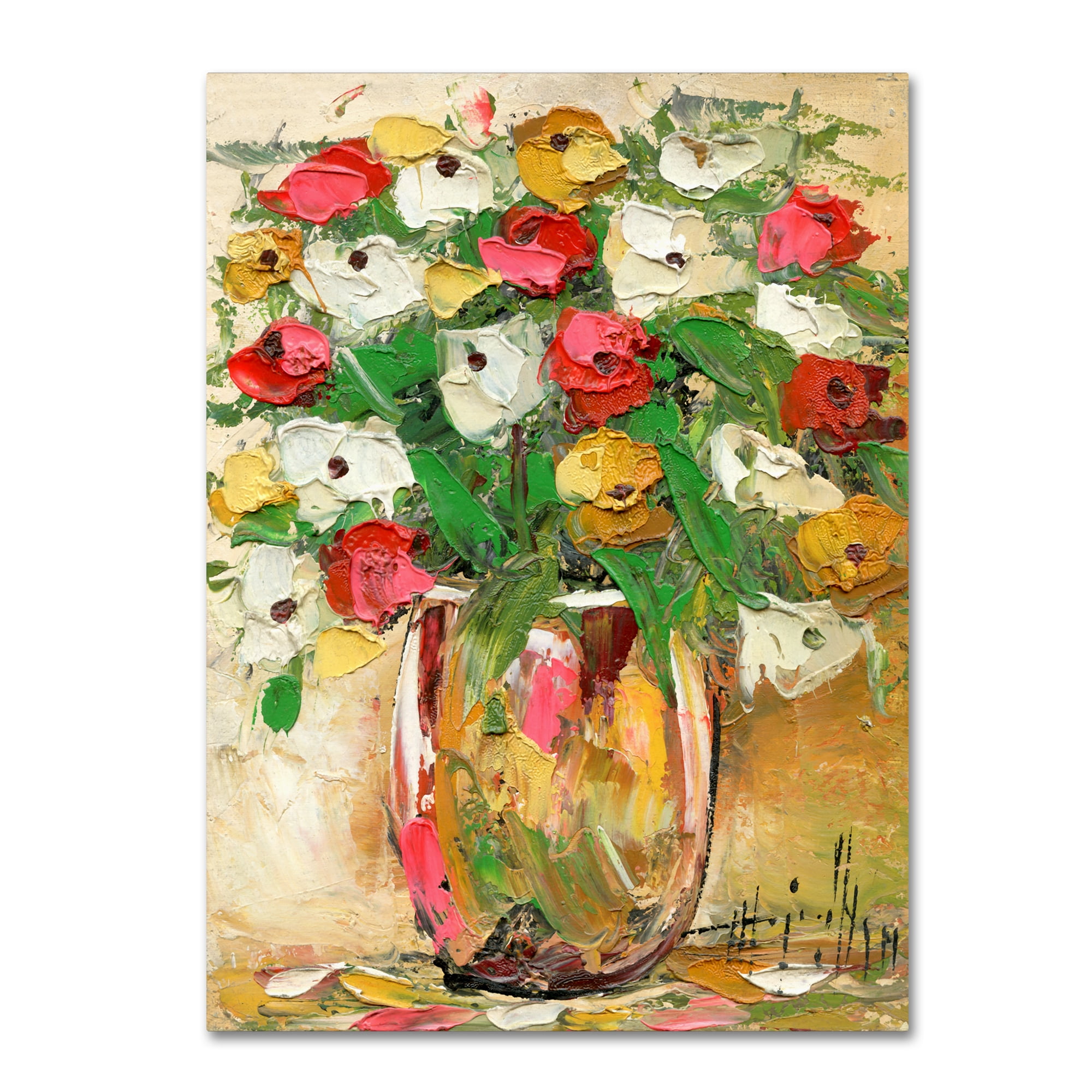 Trademark Fine Art "Spring Flowers in a Vase 7" Canvas Art by Hai Odelia